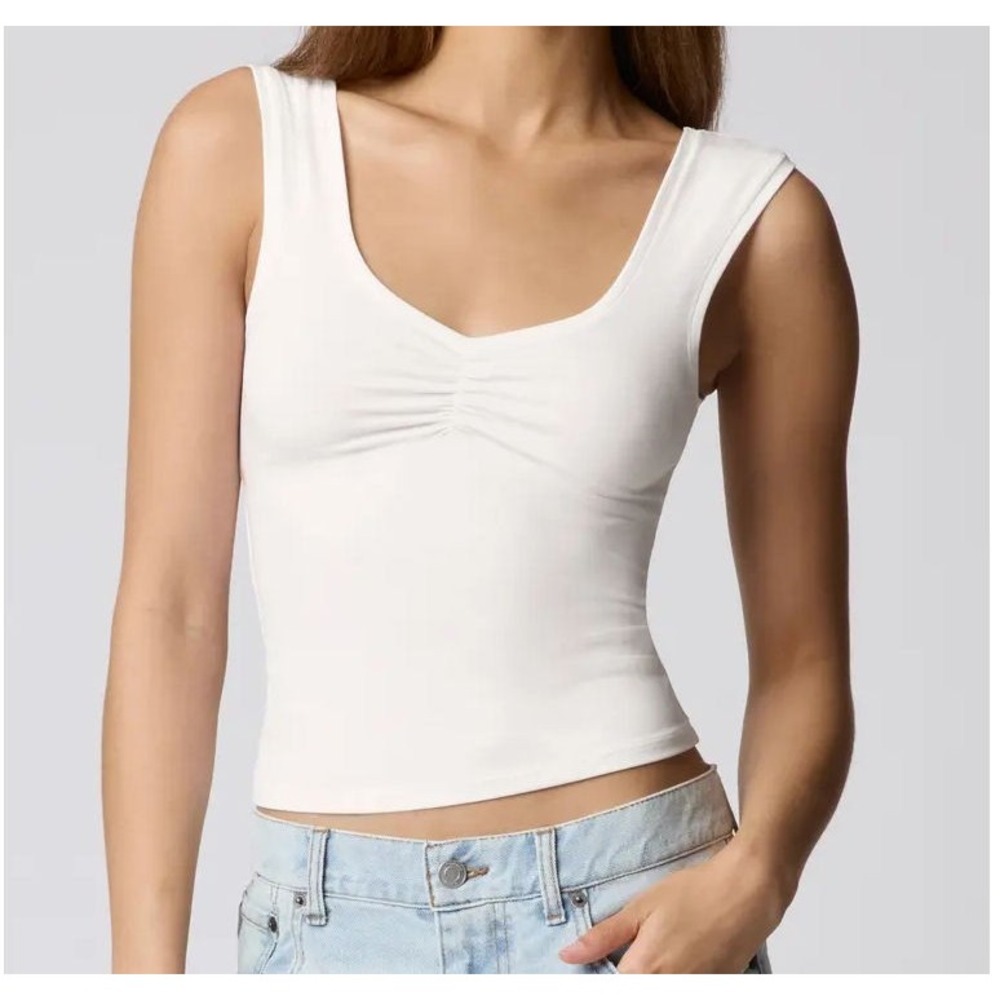 Florence by Mills Women's Ruched Bust Sweetheart Neck Tank Top - Jet Stream - S